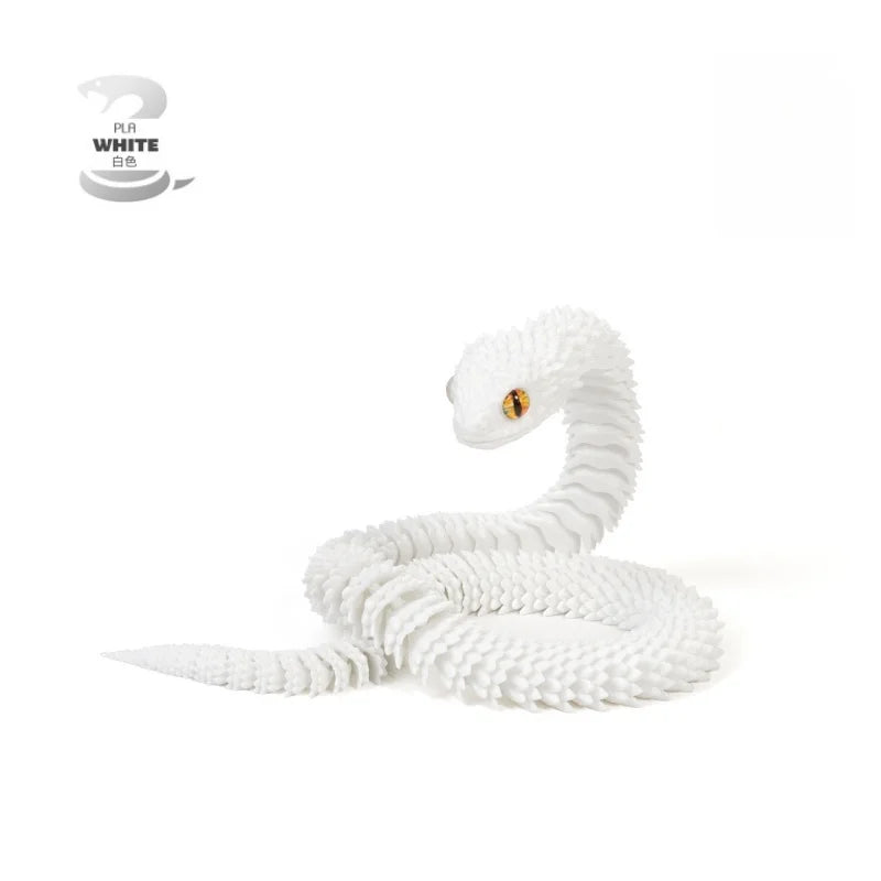 3D Printed Snake Rotatable Articulated Snake Joint Mobility Animal Simulation Model Office Desktop Ornament Home Decor Kids Gift