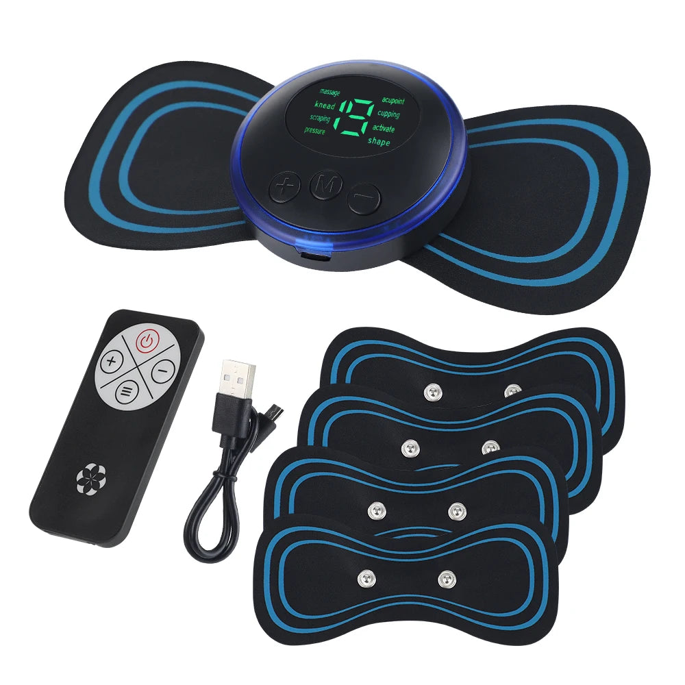 Smart Electric Neck Massager Set Cervical Patch 8 Modes 19 Levels Intensity Portable Home Use Massage Tools for Relieve Fatigue