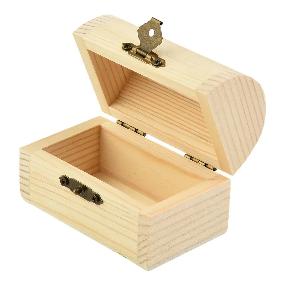 Decorate Wooden Box Trinket Craft Keepsake Pine Plain Small/Large Storage Wedding Wooden Arched Hinged Practical