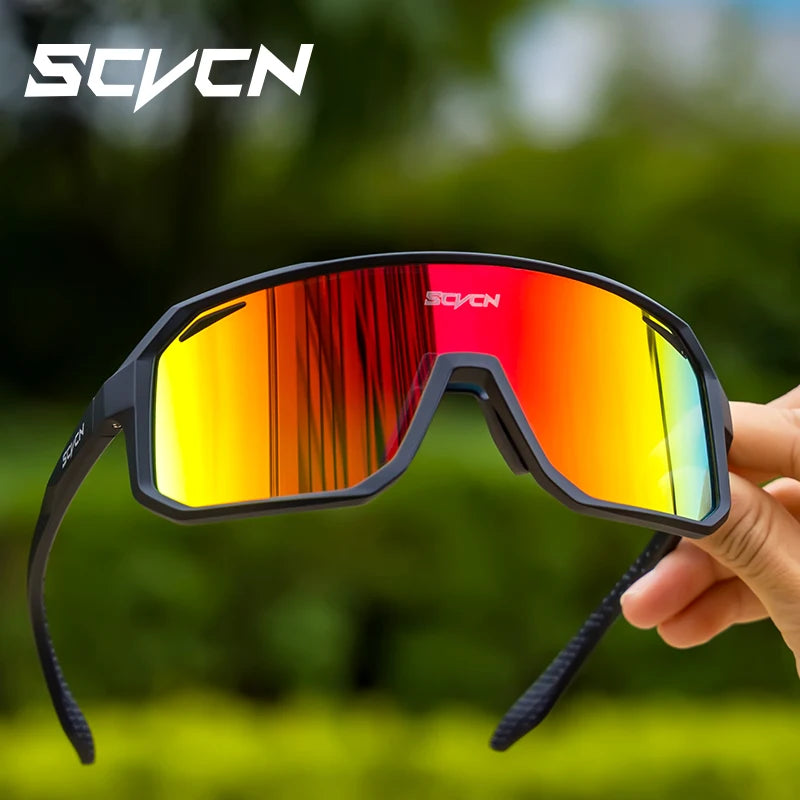 SCVCN New Outdoor Cycling Sunglasses Men Road Driving Bike Glasses  Sports Mountain Climbing Women Bicycle Cycling UV400 Goggles