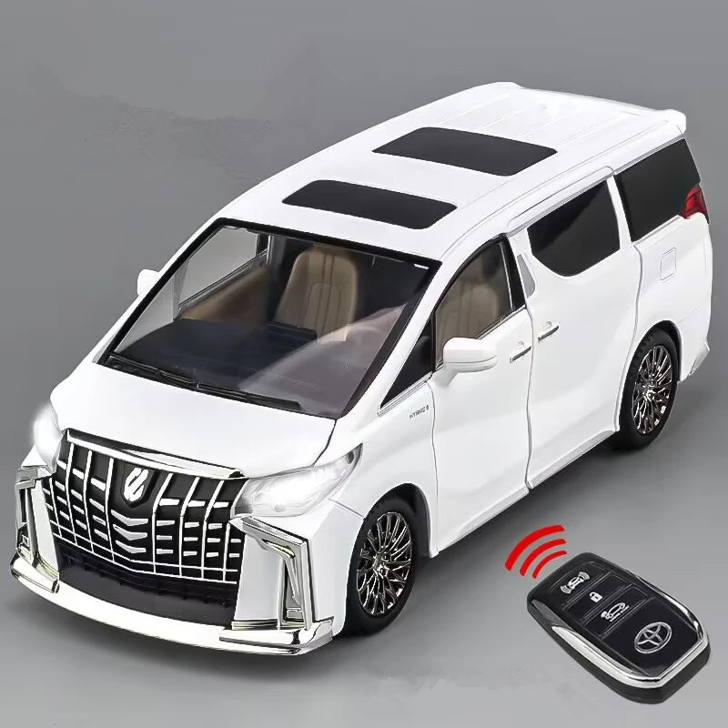 1:24 Toyotas Alphard MPV Alloy Car Model Diecast Metal Vehicles Car Model Simulation Sound and Light Childrens Toy Gift With Key