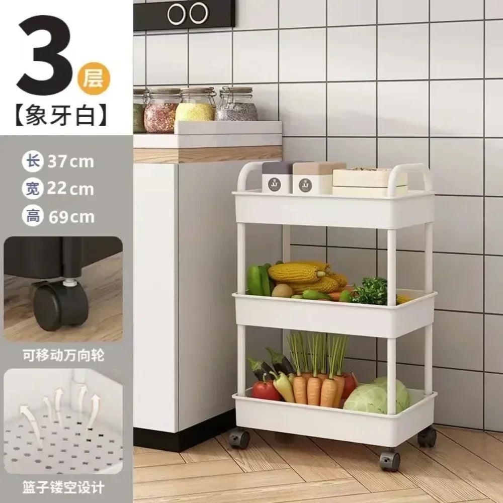 Multi-Layer Trolley Rack Kitchen Floor Bedroom Baby Snacks Mobile Bathroom Bathroom Storage Storage Rack