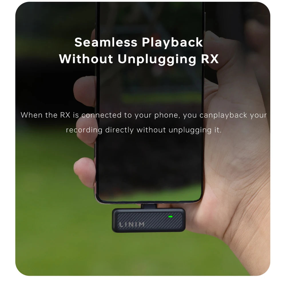 LINIM M7 Wireless Lavalier Microphone for iPhone Android Type-C Phone with Charging Case for Vlog Interview Live Streaming
