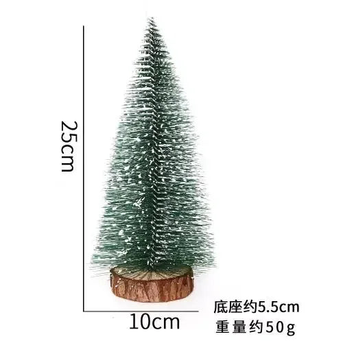 Mini Pine Christmas Tree Artificial Tabletop Decorations Festival Plastic Miniature Trees 2021 New Year Decorations for Xmas