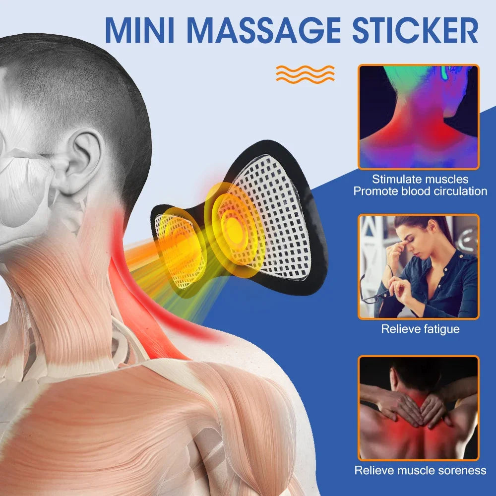 Smart Electric Neck Massager Set Cervical Patch 8 Modes 19 Levels Intensity Portable Home Use Massage Tools for Relieve Fatigue