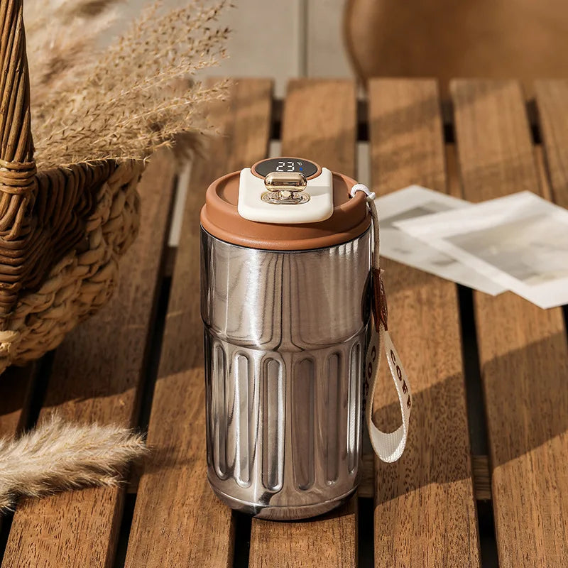 450ML Temperature Display Coffee Cup High Beauty Couple Gifts Cup Thermal Portable Tumbler Thermos for Coffee Water Bottle