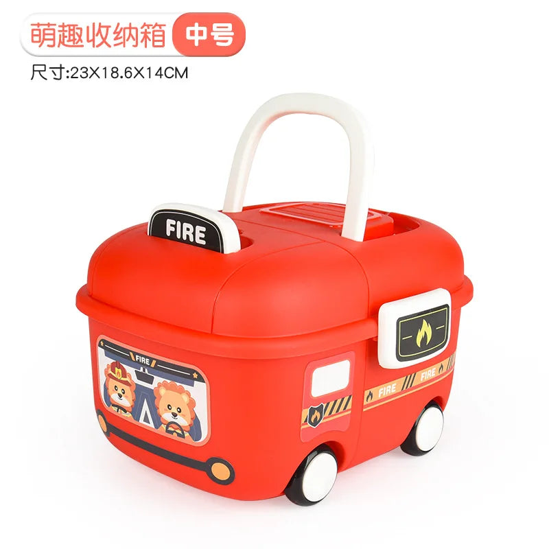 Children's Cartoon Cute Fun Storage Box Cartoon Pulley Design Handling Worry-free Household Baby Sundry Storage Box Sub