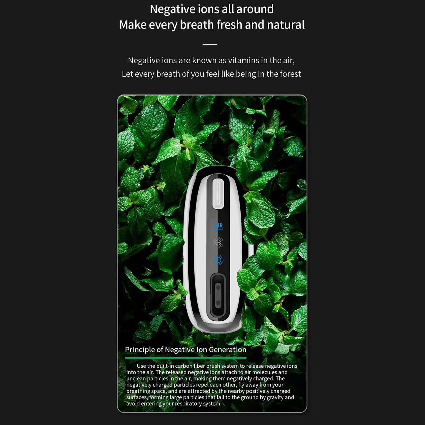 200 Million In-Line Negative Ion Air Purifier Portable 360 degree All-Round Bedroom Bathroom Odor Deodorant EU Plug