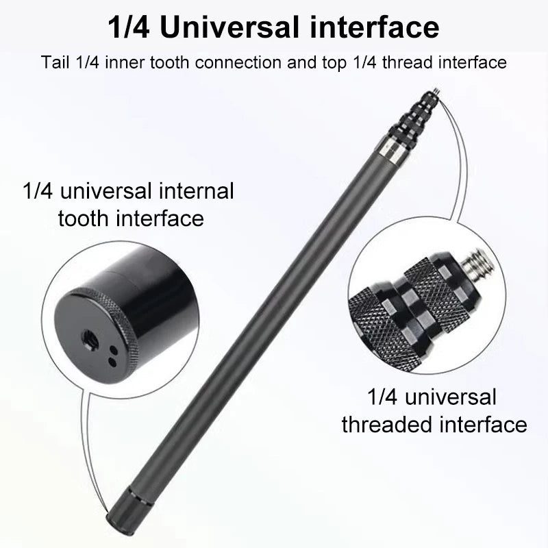 HONGDAK 3m Carbon Fiber Scalable Monopod  Extended Edition Invisible Selfie Stick for Insta360 X3 X2 For Go Pro Stick Tripod