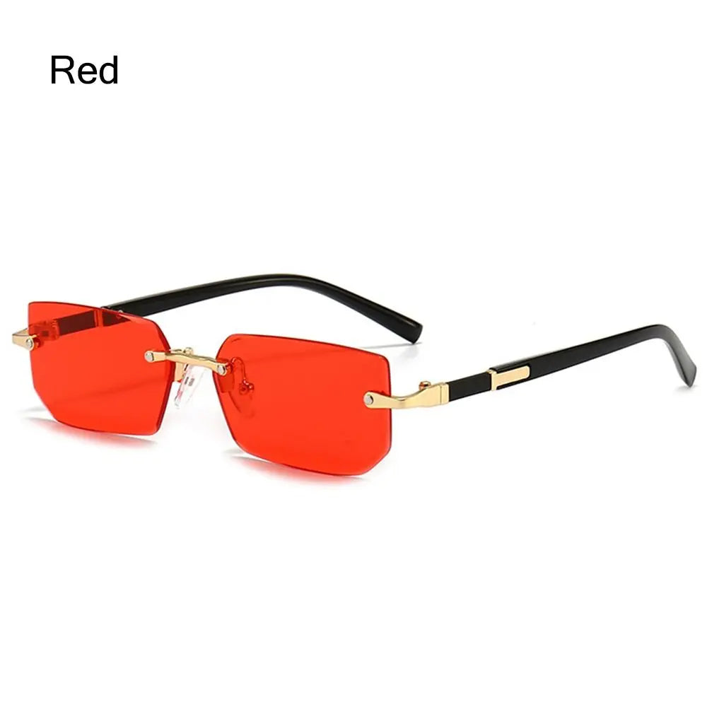 Rimless Sunglasses Rectangle Fashion Popular Women Men Shades Small Square Sun Glasses For Female male Summer Traveling Oculos