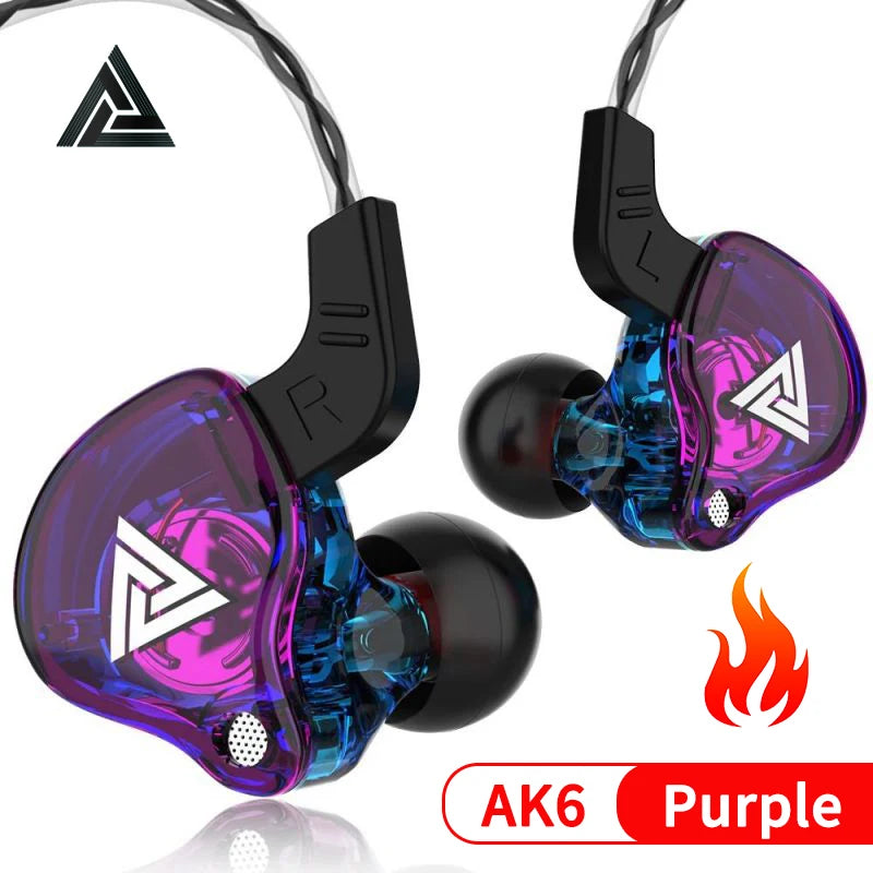 Original QKZ AK6 ARES/DMX/AKX Earphones HIFI Heavy Bass In Ear Monitor Wired Headphones With Mic Noise Cancell Sport Game Music