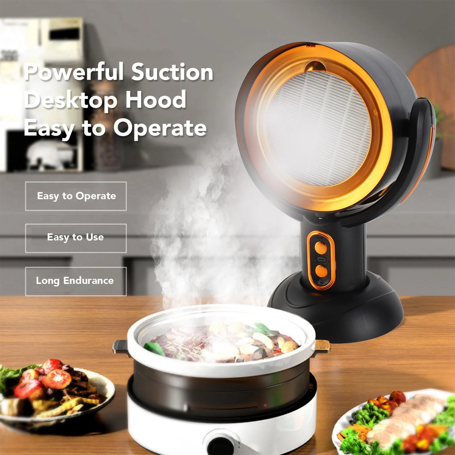 Portable Range Hood Desktop Range Hood 2 Speed  USB Powered Portable Kitchen Exhaust Fan for Apartment 5V 8W