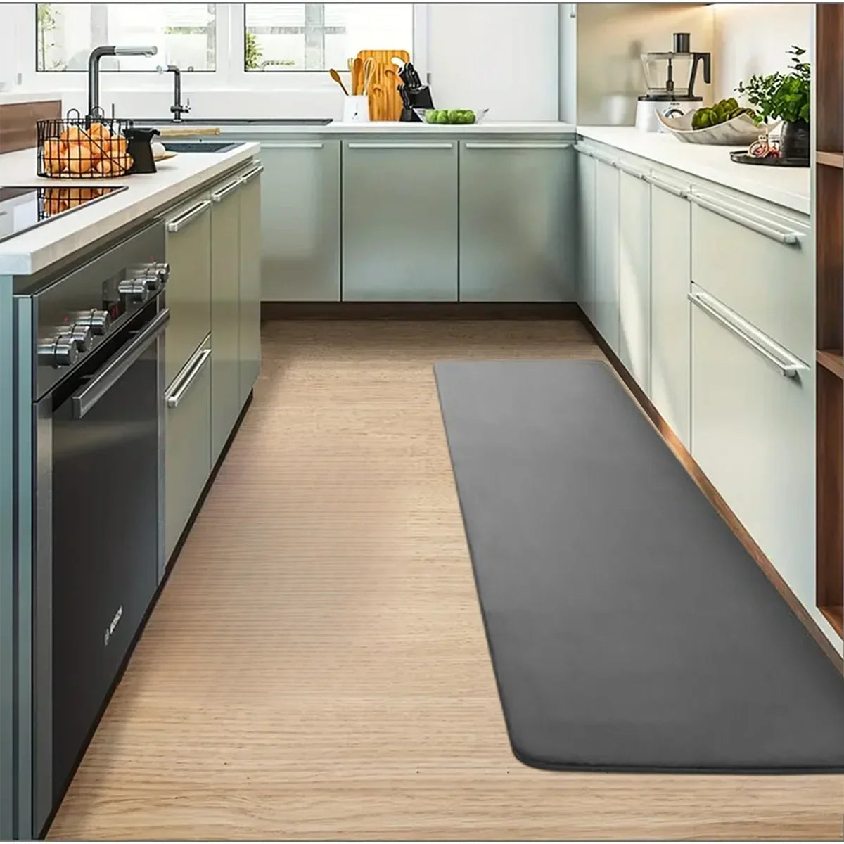 VIKAMA Kitchen Laundry Room Oil Absorbent Mats Floor Mats Bathroom Long Anti-fouling Carpet Entrance Floor Mats Home Decor