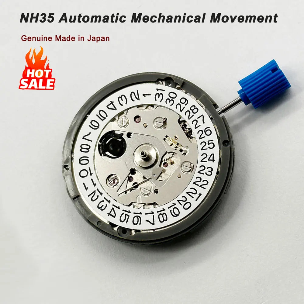 Japan Genuine NH35 Automatic Mechanical Movement High Accuracy 24 Jewels Mod Watch Replacement NH35A Date at 3:00