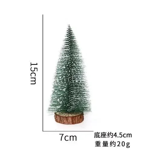 Mini Pine Christmas Tree Artificial Tabletop Decorations Festival Plastic Miniature Trees 2021 New Year Decorations for Xmas