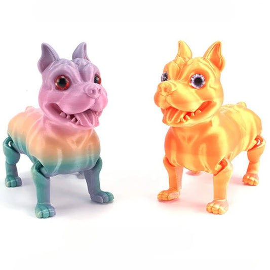 Novelty Creative 3D Printing Pitbull Model Desktop Decorative Ornaments Colourful Animal Crafts Children Toys Kids Birthday Gift