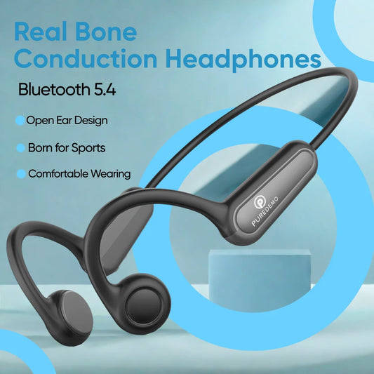 Real Bone Conduction Earphone Type-C Wireless Bluetooth Headphone Waterproof Sport Headset with Mic for Workouts Running Driving