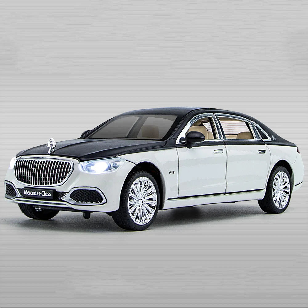 1:24 Maybach S680 GLE350 Car Toys Diecast Alloy Model Sound Light Pull Back Doors Opened Front Wheel Steering Vehices Kids Gift