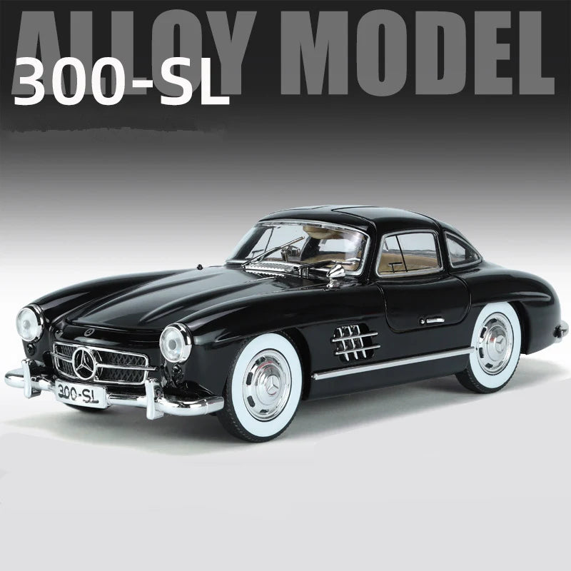 1:24 Benzs 300SL Alloy Car Model Diecasts Metal Toy Classic Vehicles Car Model Simulation Sound Light Collection Childrens Gifts