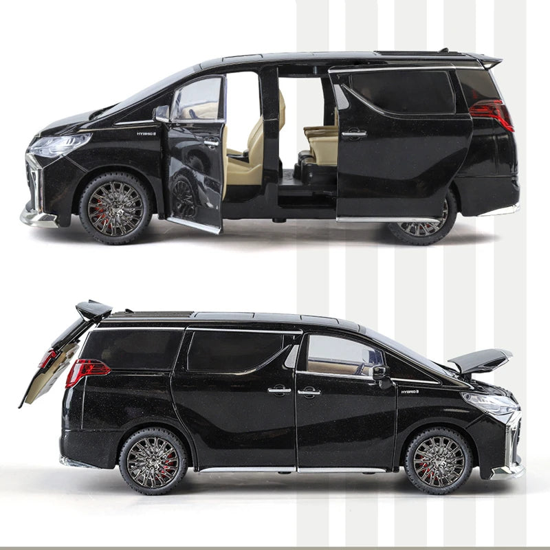 1:24 Toyotas Alphard MPV Alloy Car Model Diecast Metal Vehicles Car Model Simulation Sound and Light Childrens Toy Gift With Key