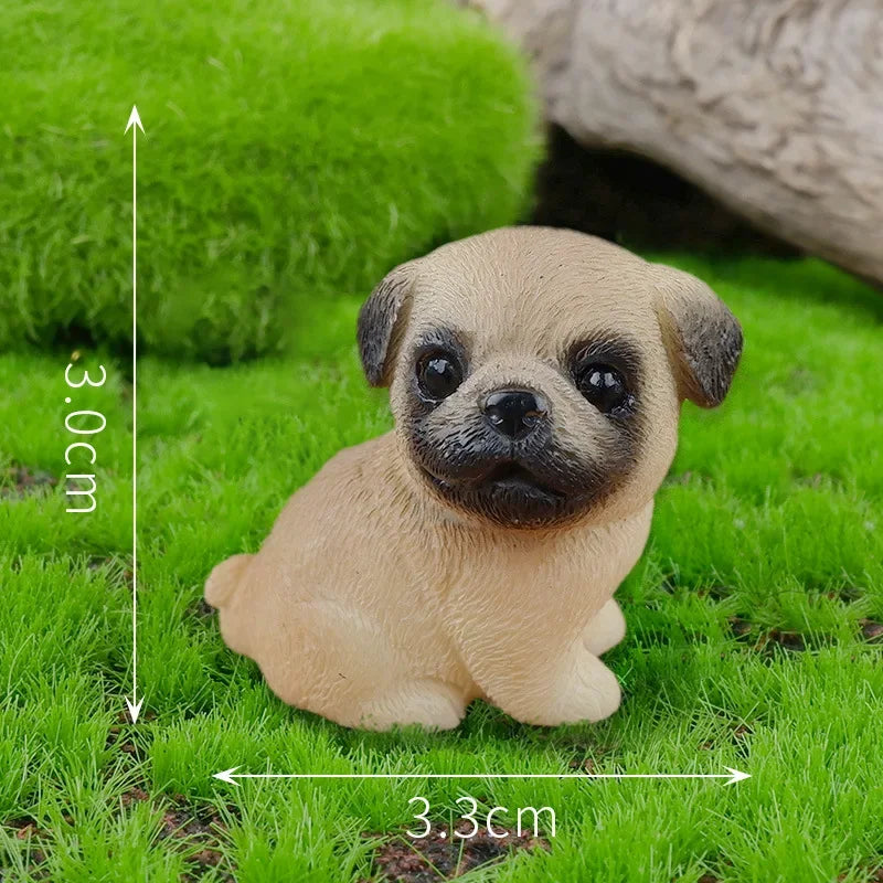 Resin Craft Miniature Figure Tiny For Bonsai Microlandscape Fairy Garden Decor Cute Small Dog Puppy Animal Decoration