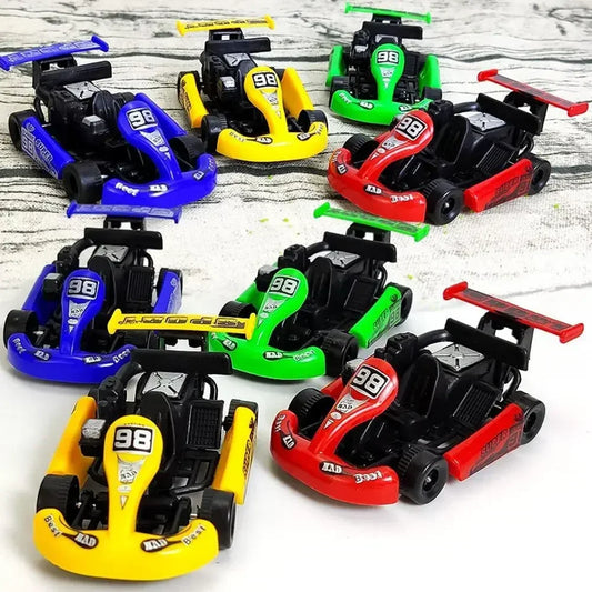 1pc/4pcs Mini Plastic Car Toy Pull Back Colorful Cartoon Racing Model Kart Racing Car Children Educational Toy Gifts for Boy