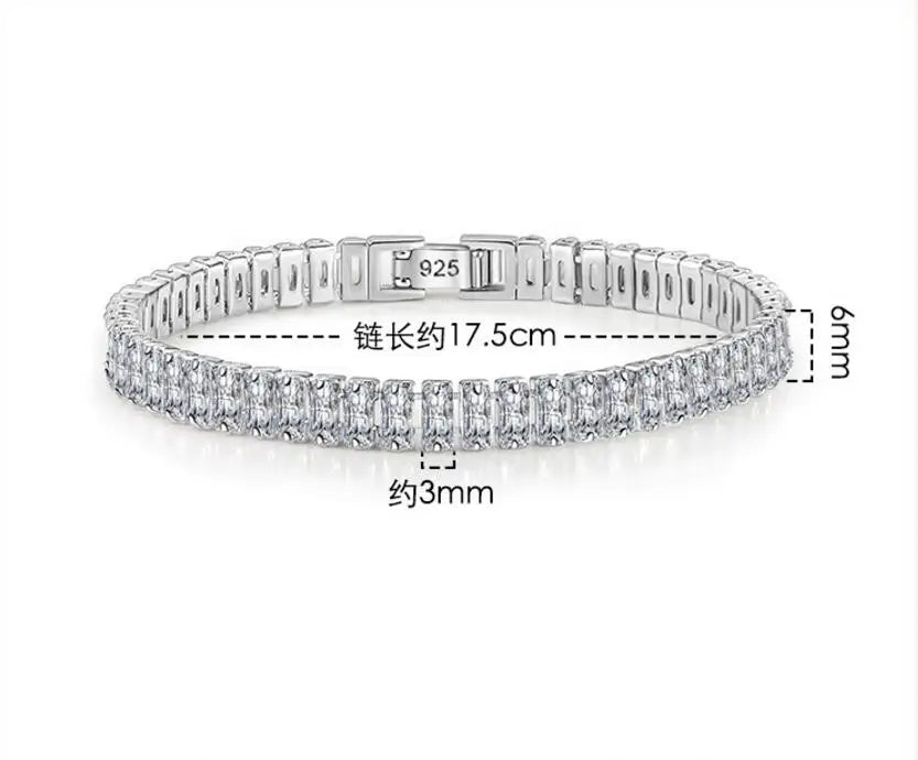 Pure Silver Of 17.5-18CM Tennis Bracelet Jewelry 2-4mm 5A CZ Eternal Gift For Wife Stunning Real 925 Jewellery