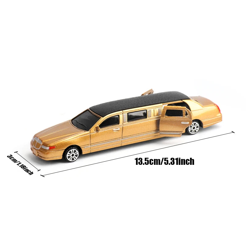 Diecast Metal Toy Vehicle Model Stretch Lincoln Limousine Luxury Educational Car Collection Gift Kid Doors Openabl