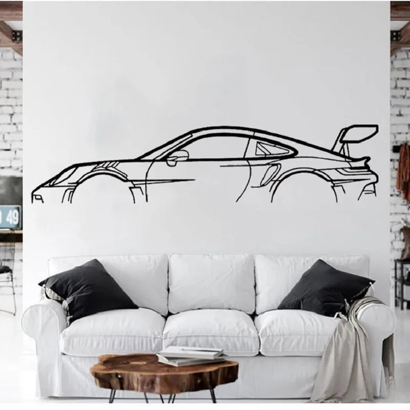 Car Silhouette Vinyl Wall Sticker Sport Car Racing Car Service Center Garage Auto Beauty Shop Home Bedroom Decorative Decal Gift