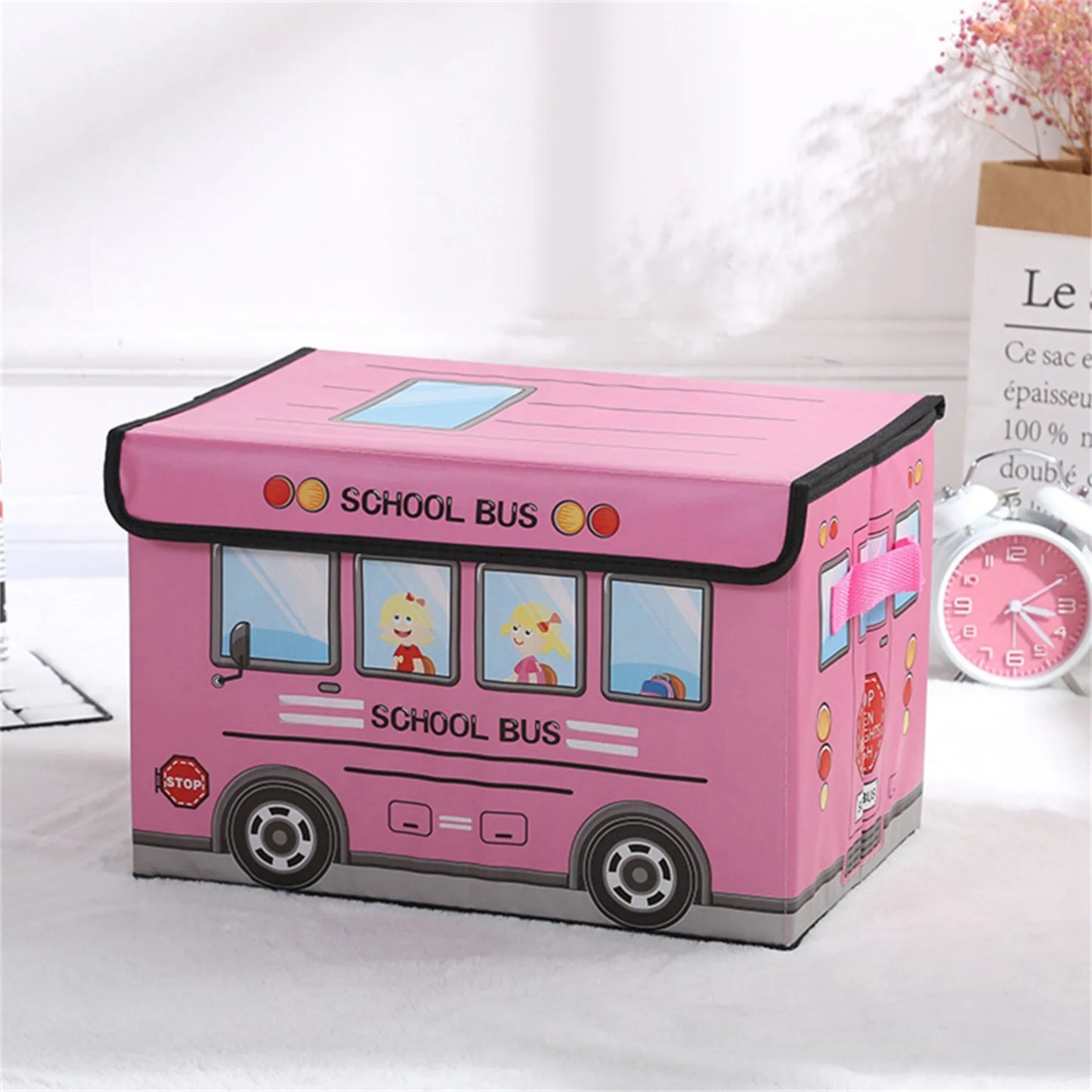 Japanese Cartoon Car Storage Box Foldable Clothes Integral Box Non-woven Film Covered Toy Sundry Storage Box Storage Organizer