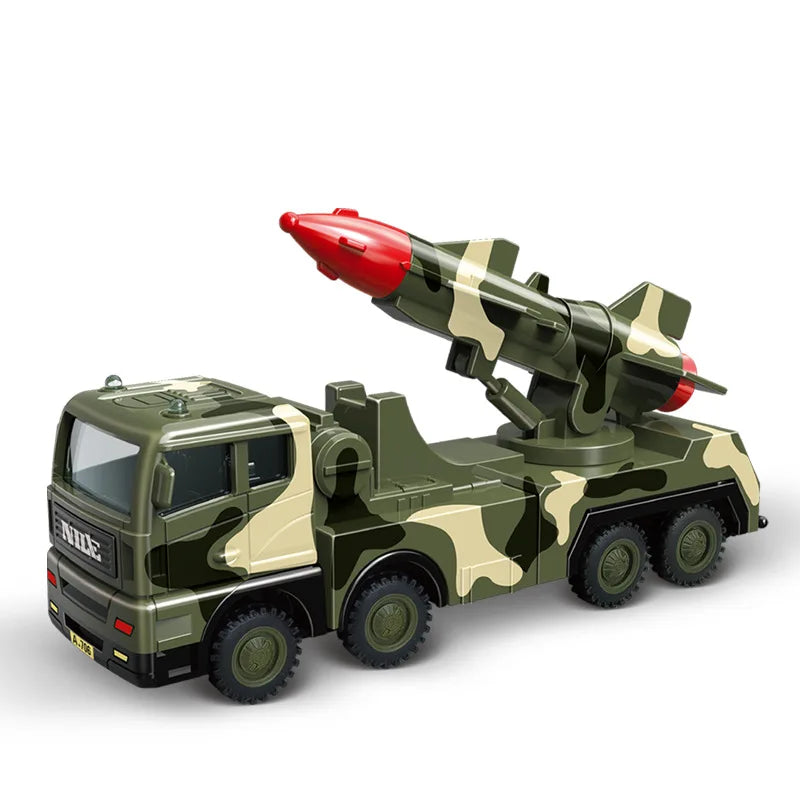 Military Series Air Defense Missile System Inertia Missile Car Rocket Launcher Model Children Baby Boy Toy Birthday Gift