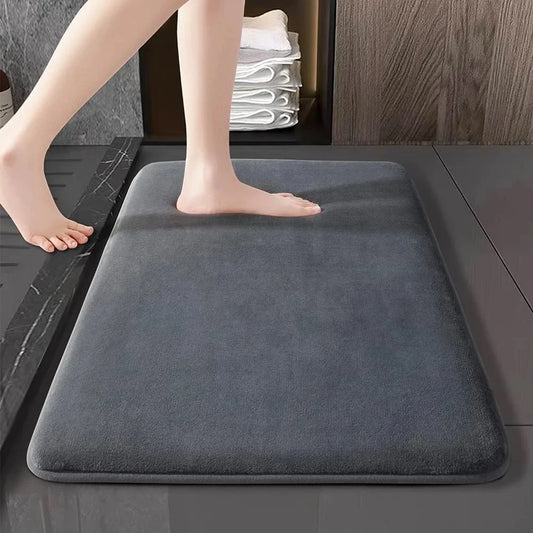 Thickened solid color bathroom mat absorbent toilet floor mat entrance home non-slip foot mat kitchen door mat