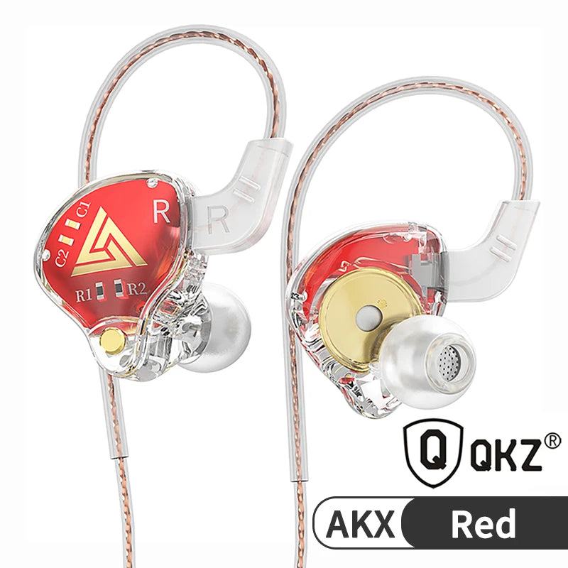 Original QKZ AK6 ARES/DMX/AKX Earphones HIFI Heavy Bass In Ear Monitor Wired Headphones With Mic Noise Cancell Sport Game Music