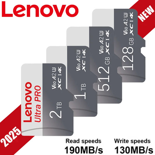 Lenovo 2TB High Speed SD Card 512GB Micro TF Memory Card  1TB Mini SD Card 256GB 128GB TF Card V90 Speed Class 4K Video Recordin