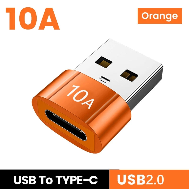 10A OTG USB3.0/2.0 To Type C Adapter TypeC Female to USB Male Converter Fast Charging OTG For Macbook Laptop Xiaomi Samsung