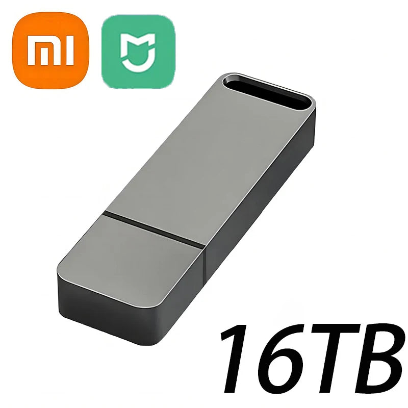 Xiaomi Mijia 16TB Flash Drive OTG USB3.2 Super High Speed Transfer Pen Drive Key 8TB Portable Mini Metal Memory Drive Waterproof