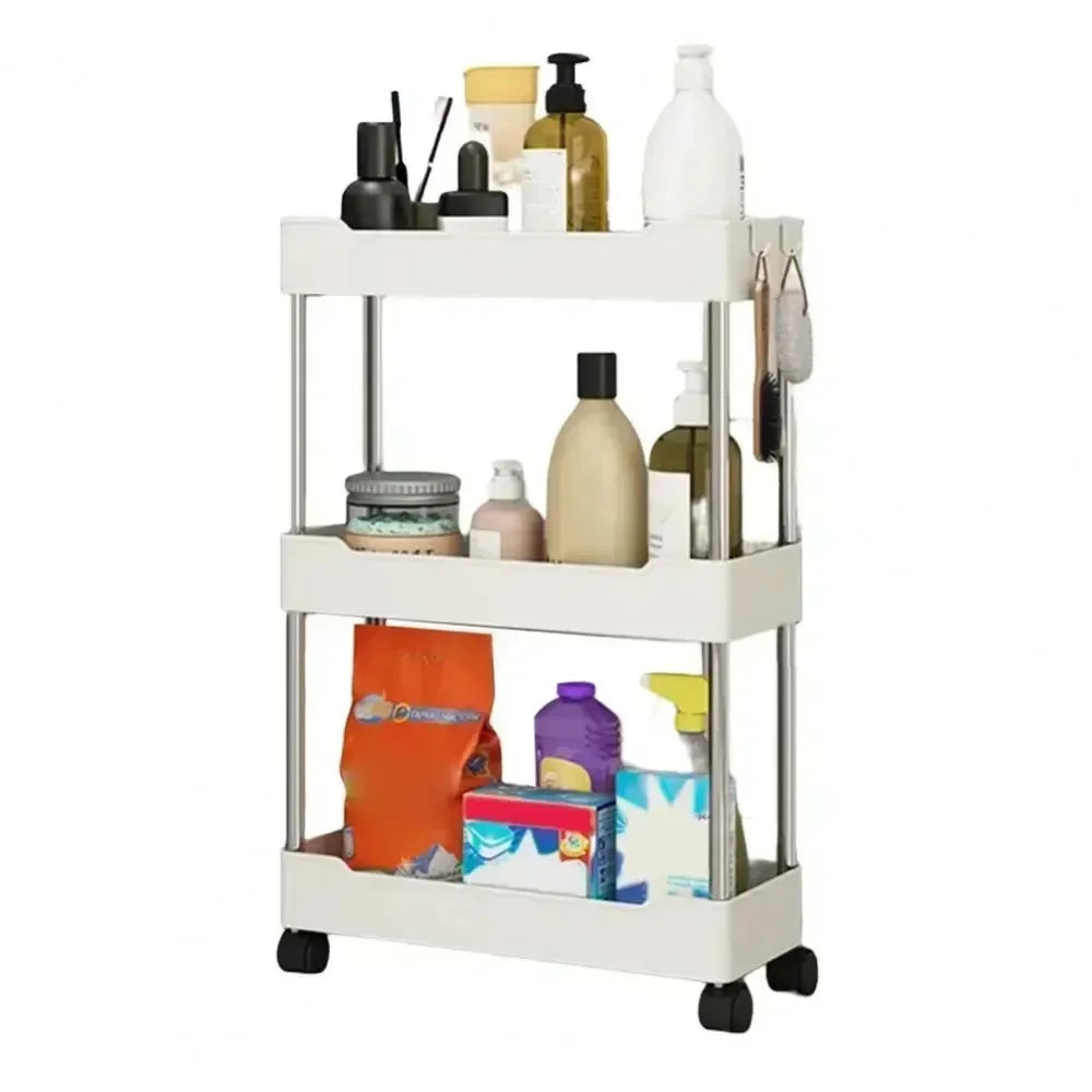 3/4 Layer Rolling Utility Cart, Bathroom Storage Rack With Wheels,Bathroom Storage Organizer, Multi-purpose Utility Cart