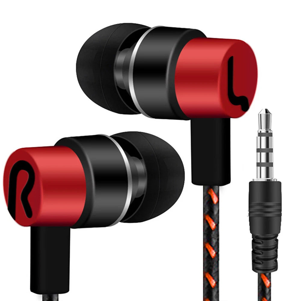 Wired Headphones 3.5mm In-Ear Stereo Earbuds Mobile Headphones Superb Bass Stereo Effect Portable Audio