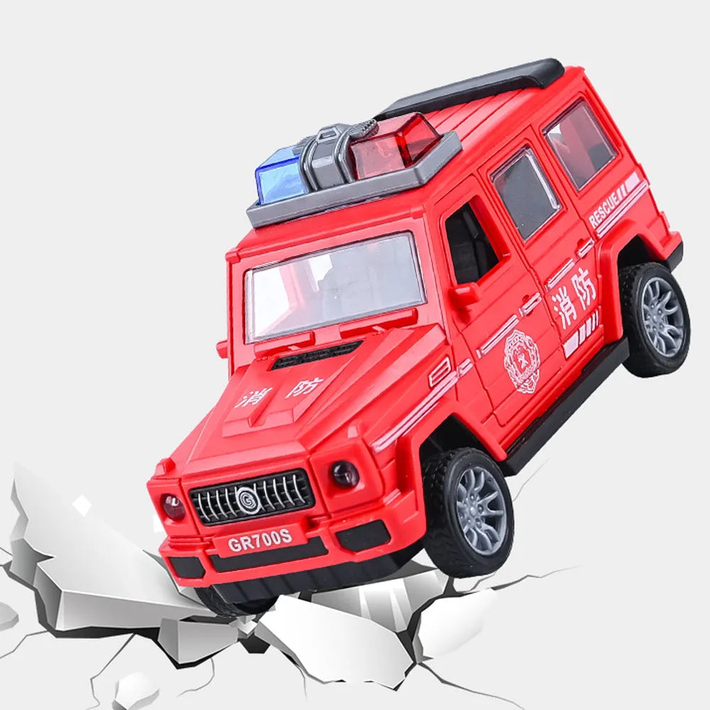 Inertial Car Toy Fire Truck Ambulance Car Model No Battery Required Openable Door Drop-resistant Smooth Surface Coasting