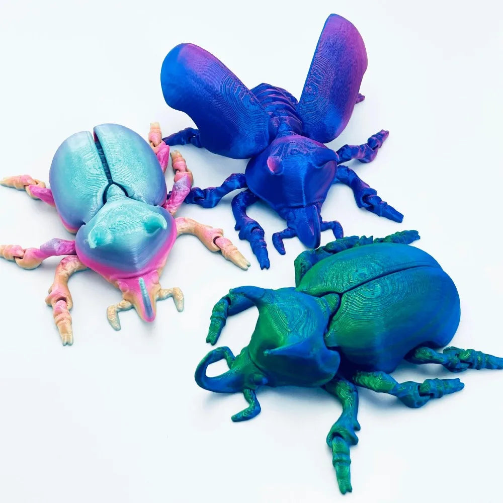 3D Printed Beetle Dung Beetle Integrated Joint Movable Model Toy Figurine Miniature Model Decorative Figurines