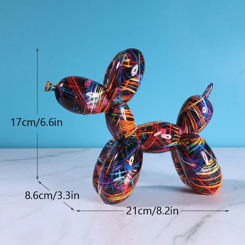 NORTHEUINS  Nordic Balloon Dog Figurines for Interior Resin Doggy Home Entrance Living Room Desktop Decoration Accessories Gifts