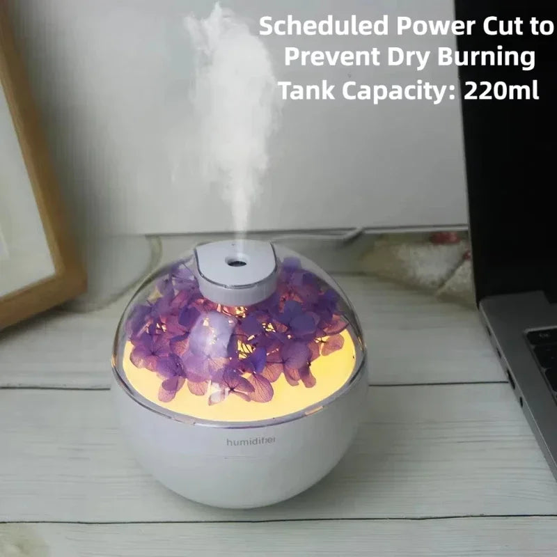 ac infinity  Flower Air Humidifier 200ML Mini USB Home Atmosphere Night Light Gift Creative Artificial Christmas Diffuser