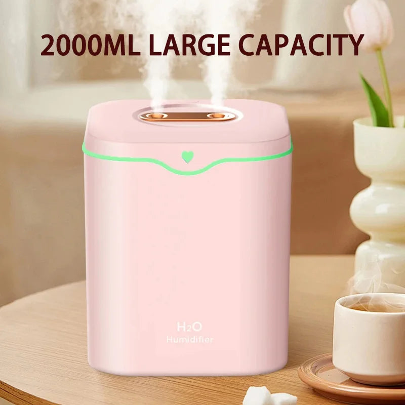 Xiaomi 2000ML USB Air Humidifier Double Spray Port Essential Oil Aromatherapy Humificador Cool Mist Maker Fogger Purify for Home