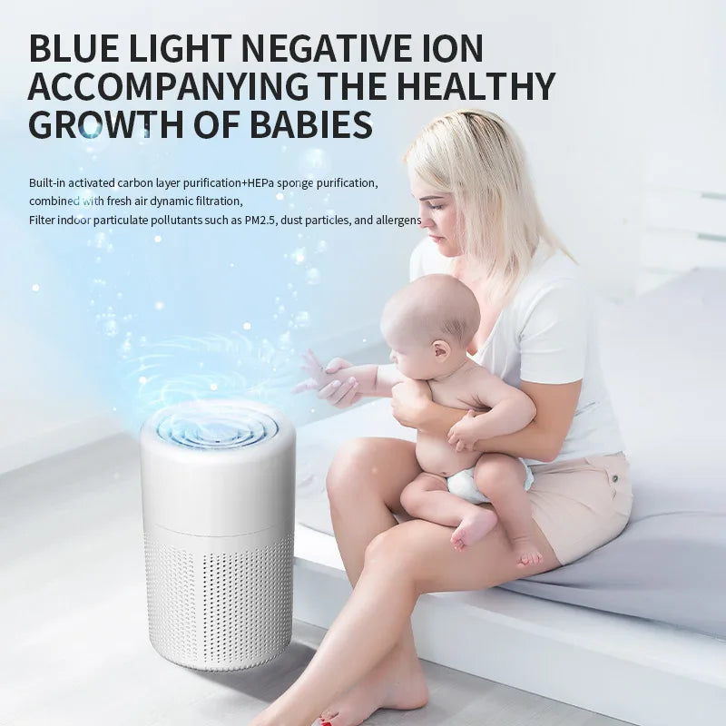 Air Purifier H13 True HEPA Filter 2-in-1 Deodorizing Air Cleaner for Home Allergies and Pets Hair,Smokers in Bedroom