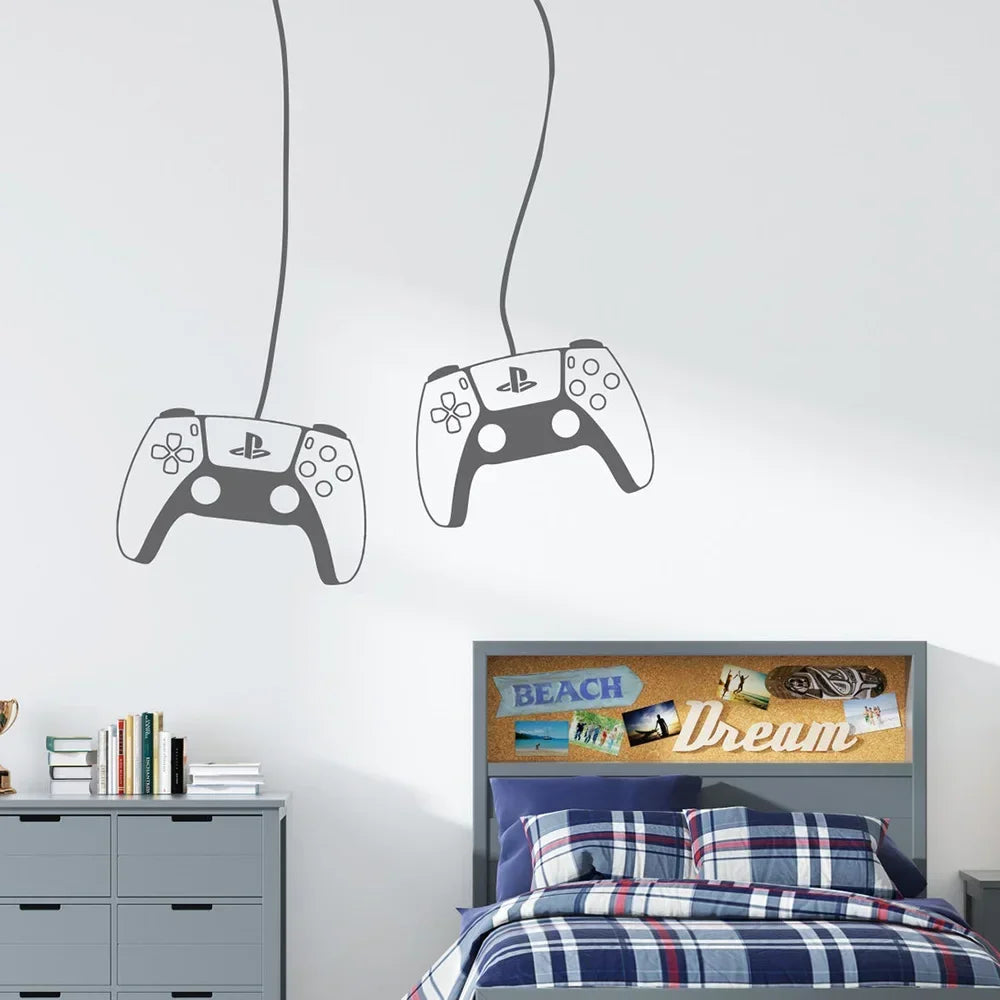 Gamer Wall Decal Video Games PS4 Controller Wall Sticker Gaming Room Decoration Removable Wall Art Decals A391