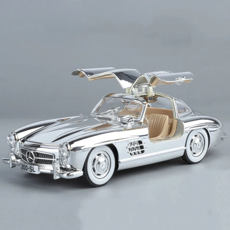 1:24 Scale Car Model Mercedes Benz 300SL Alloy car Model Classic Vintage Diecast Metal Sound Light Collecties Childrens Toy Gift