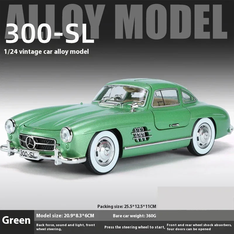 1:24 Mercedes-Benz 300SL 1936 Classic Car Alloy Diecast Car Model Sound Light Children's Toy Collectibles Hobbies Birthday Gifts