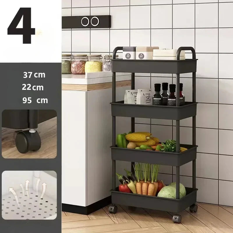 Multi-Layer Trolley Rack Kitchen Floor Bedroom Baby Snacks Mobile Bathroom Bathroom Storage Storage Rack