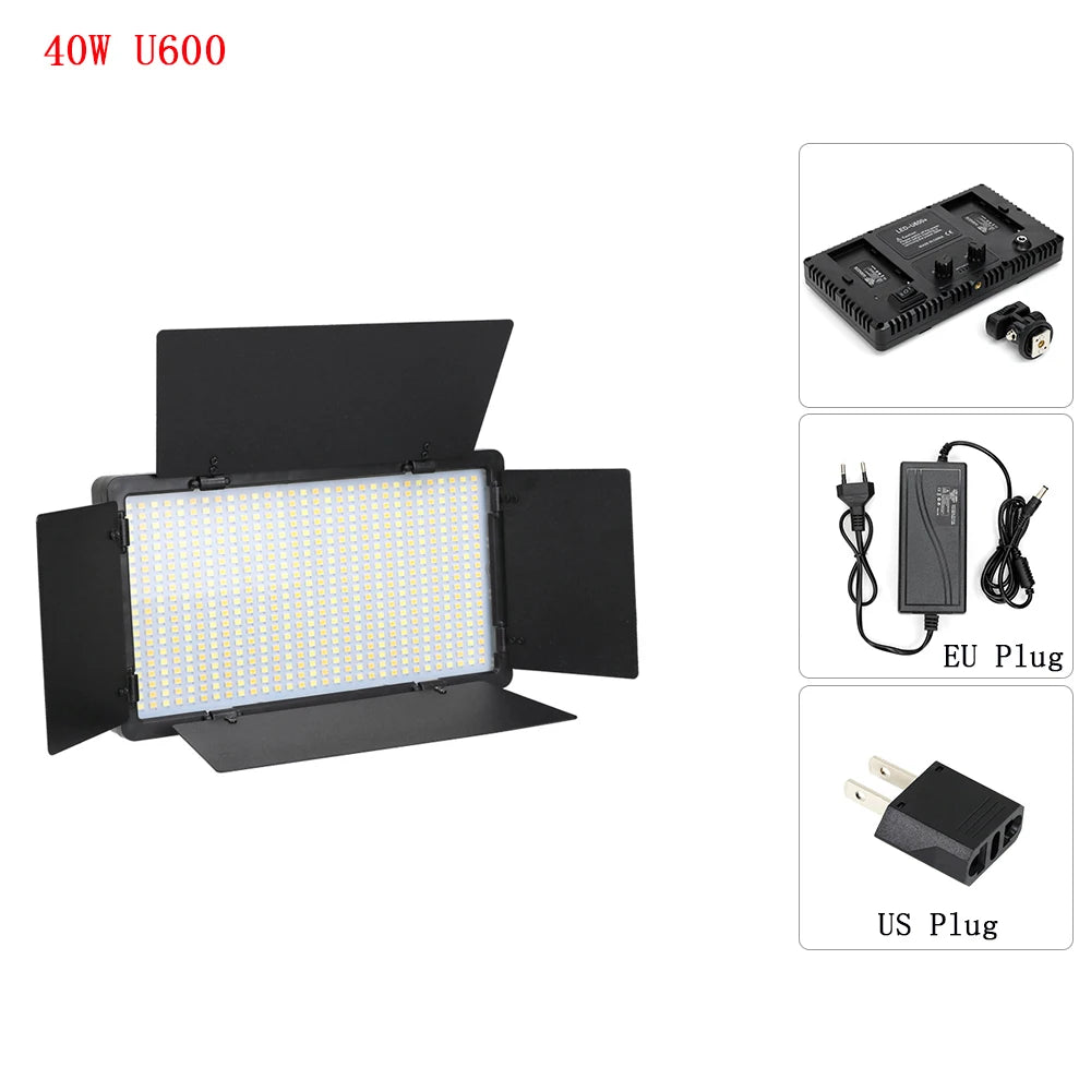 LED Fill Lamp Video Light Panel Bi-color 3200-6500K Photography Lighting Live Stream Tiktok Photo Studio Light With Tripod Stand