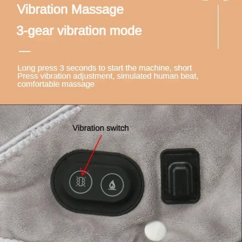 Electric Heating Shoulder Neck Pad Cervical Wrap Three Gear Thermal Compress Massager Vibration Shawl Warm Back Tool Relax Brace